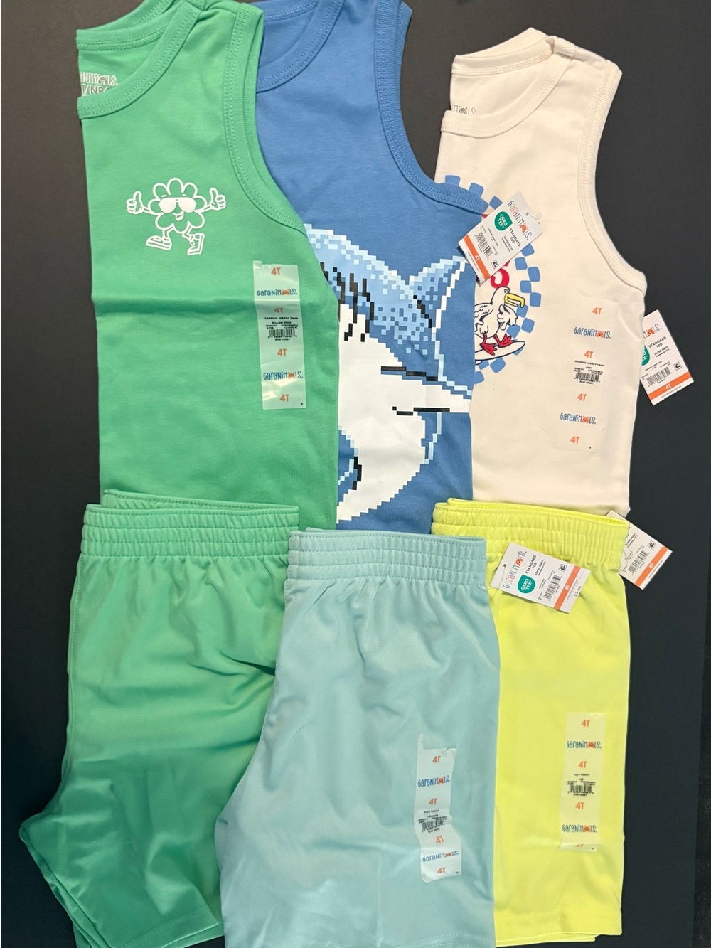 Kids Graphic Tank & Short Mix And Match Sets